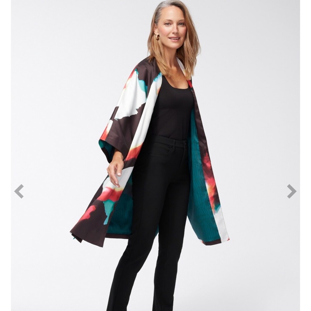 NWT Chico’s Abstract Print Long Kimono